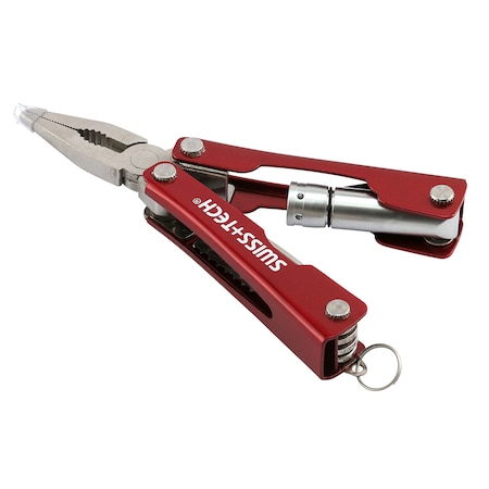 Prime-Line SWISS+TECH Mini Pocket Multi-Tool, 8-in-1 Tool, Use During Camping, Sports Single Pack ST35000